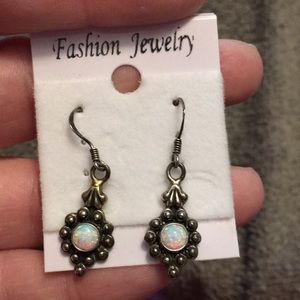 Sterling Silver & Opal Earrings